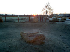 Winter solstice sunrise over Mace Park.