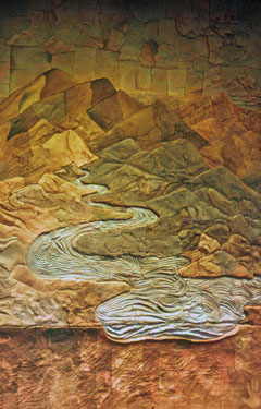 Full view of Valle Grande and Jemez River tile mural.
